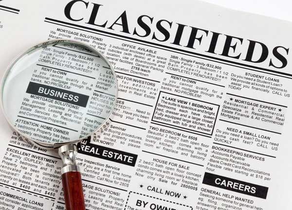 Classified Newspaper Ads Aar Kay Ad